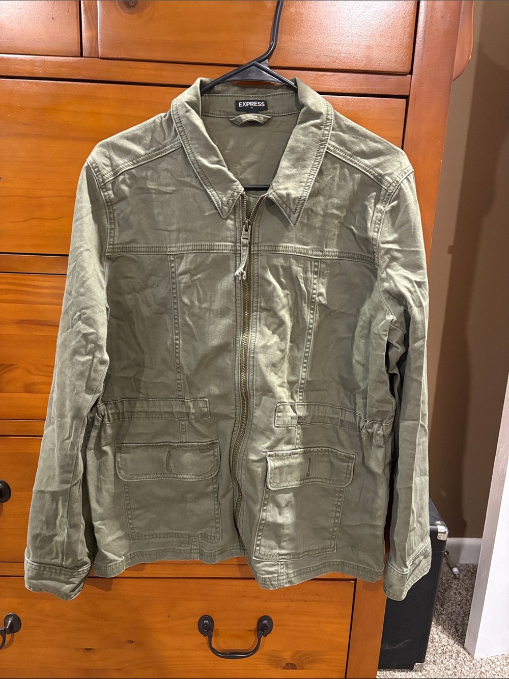 Green utility jacket
